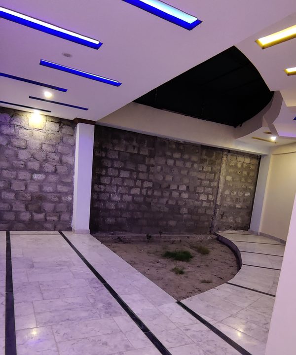 The hotel lobby